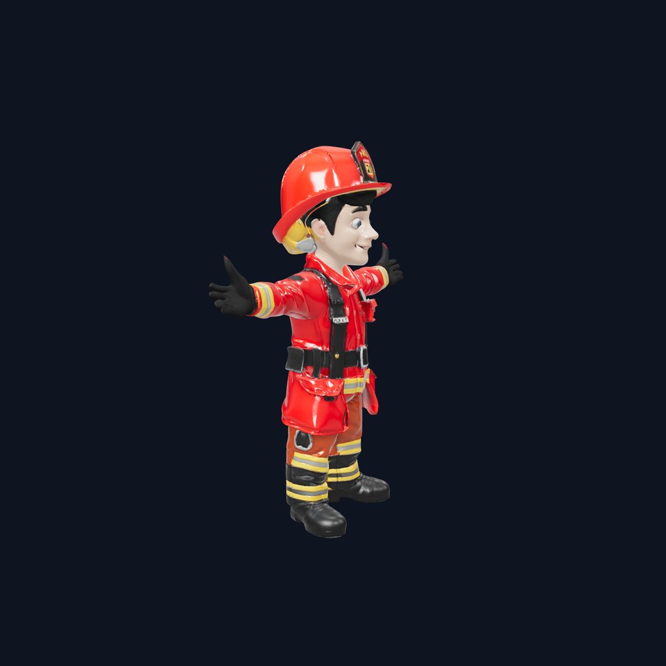 Energetic Firefighter Character model pack